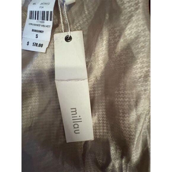 Romeo & Juliet Couture Women's S Burgundy Velvet Bomber Jacket - Picture 10 of 10